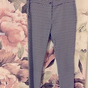 70s black and white patterned trousers.